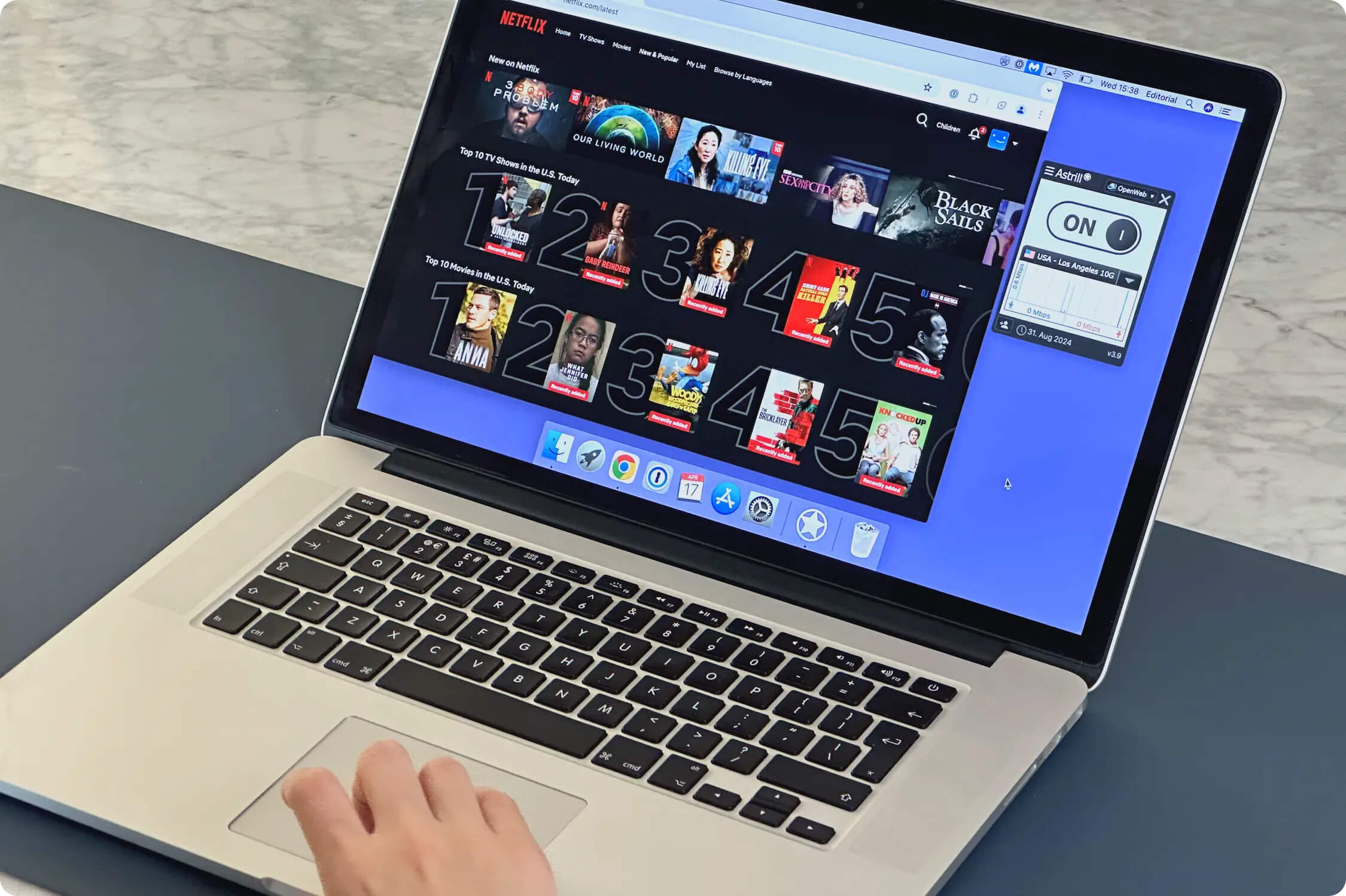 Astrill accesses the US Netflix library from overseas