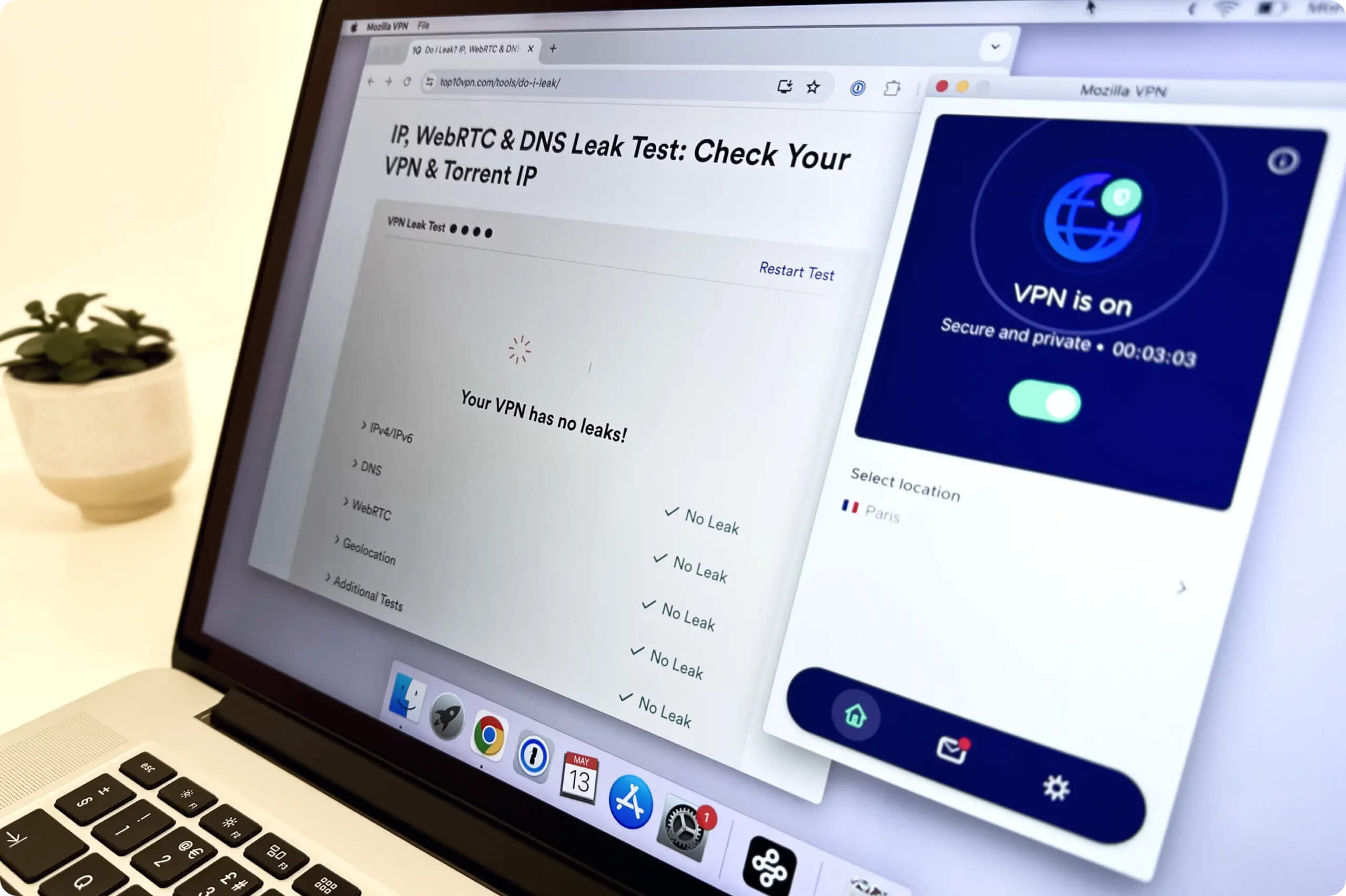 used our leak test tool to assess Mozilla VPN’s leak protection