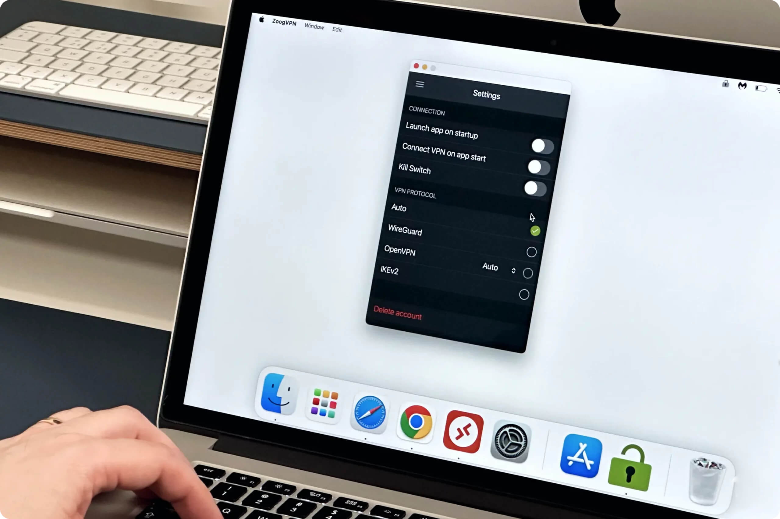 ZoogVPN security settings on macOS ZoogVPN security settings on macOS