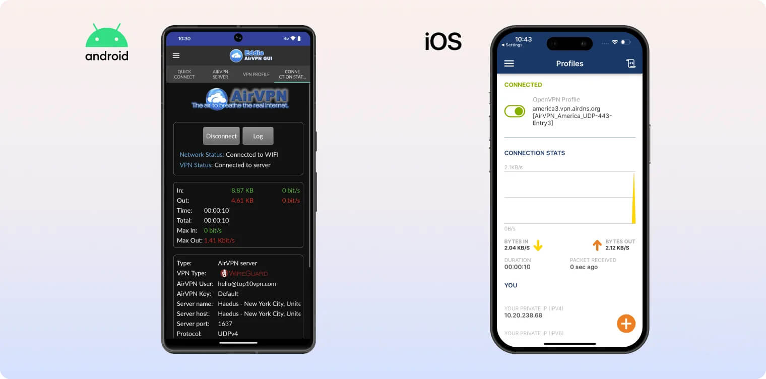 AirVPN Android & iOS APP AirVPN Android & iOS APP
