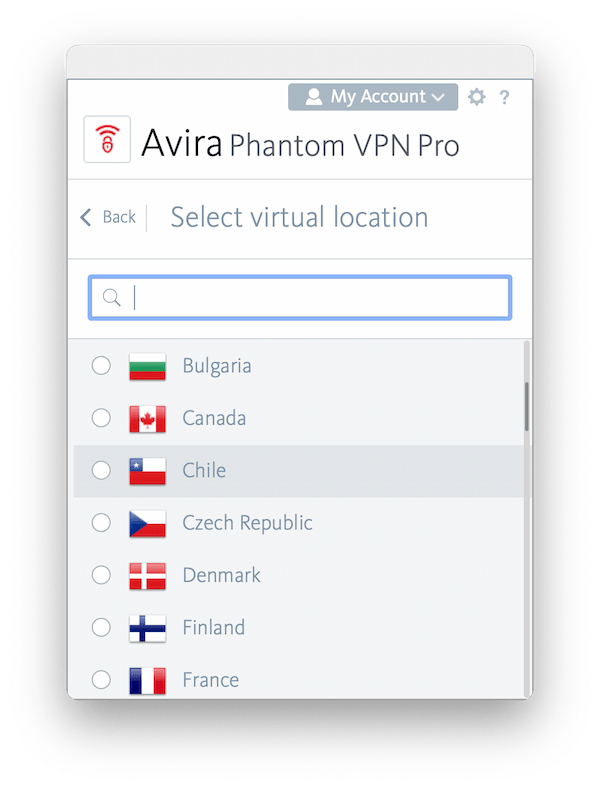 Avira Phantom VPN has 35 countries Avira Phantom VPN has 35 countries