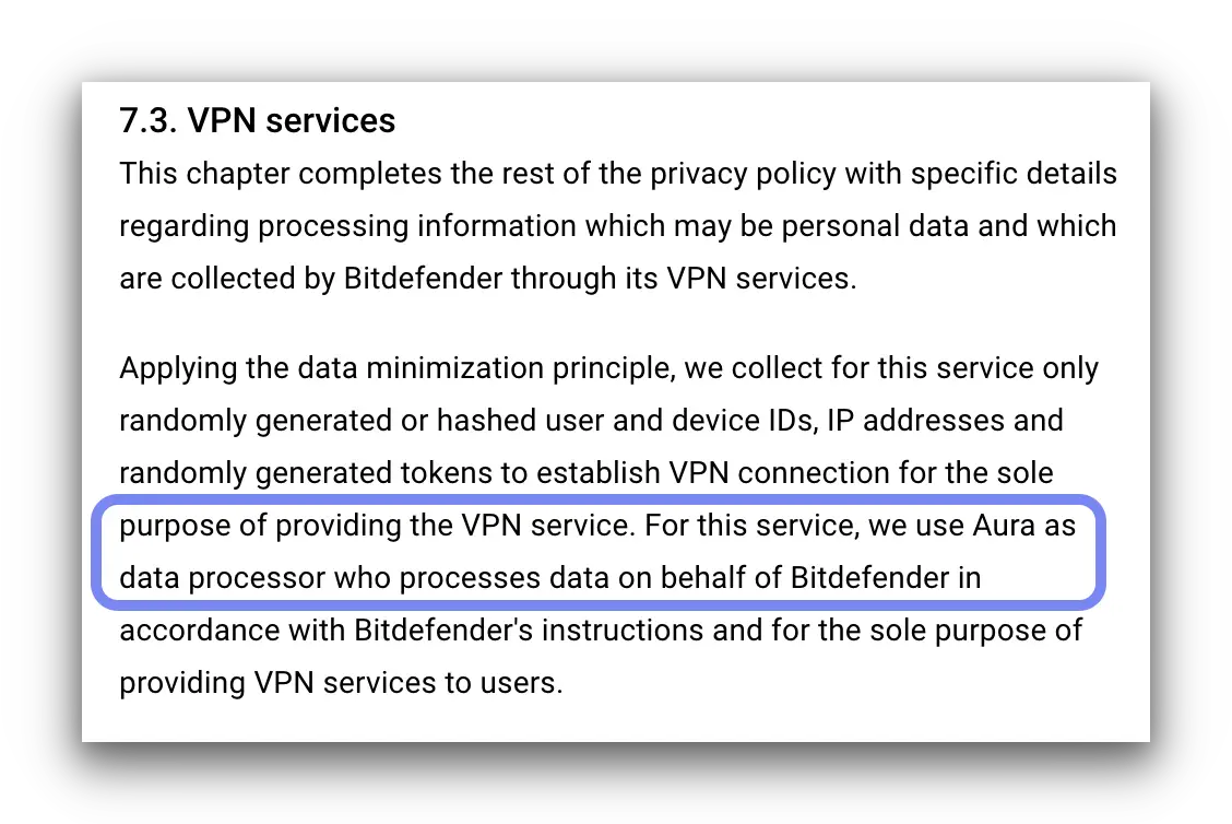 Bitdefender's full privacy policy