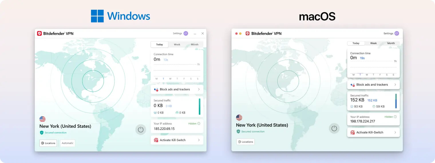 Bitdefender VPN APP (Mac and PC versions)