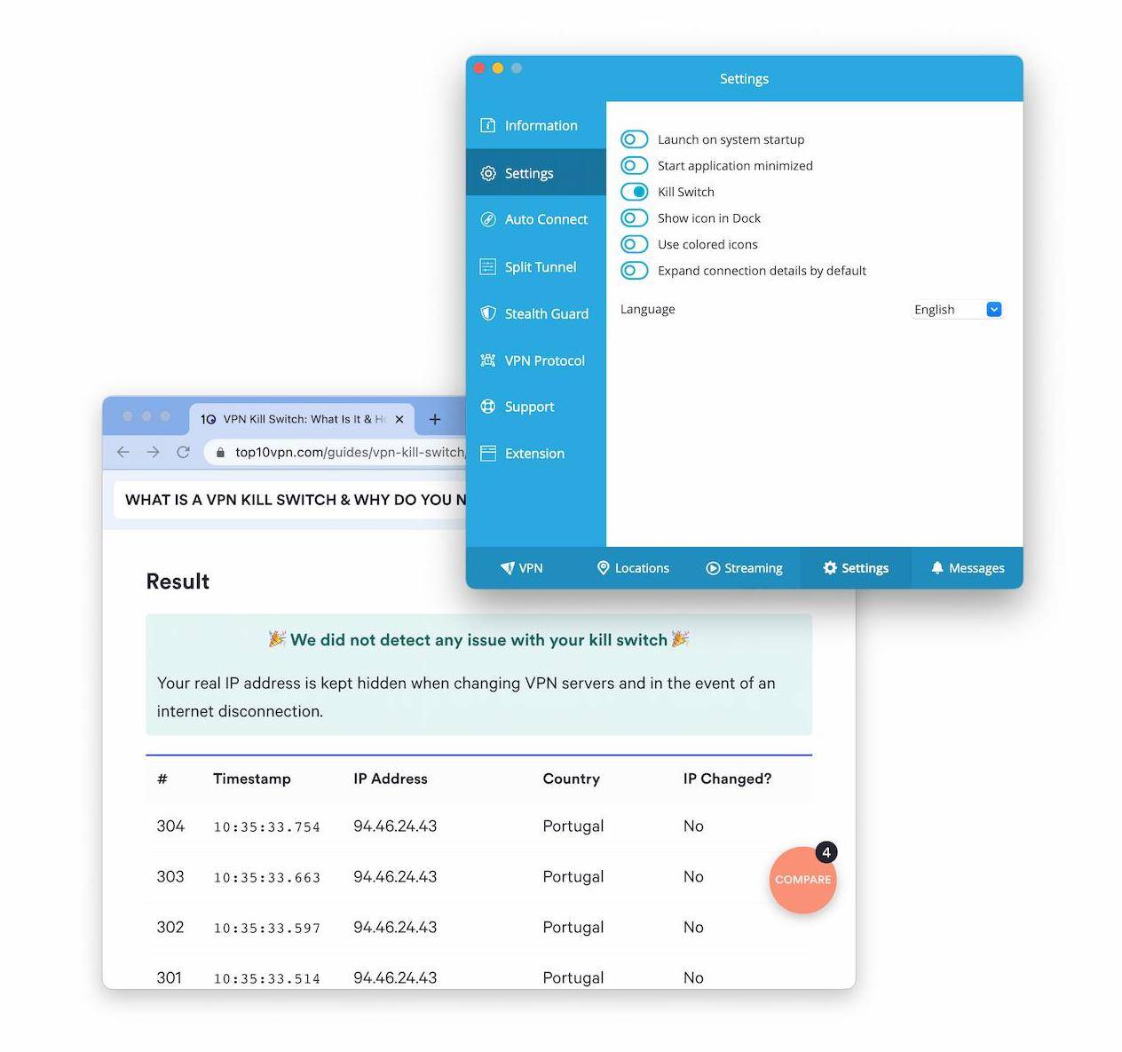 Hide.me’s kill switch works perfectly Hide.me’s kill switch works perfectly