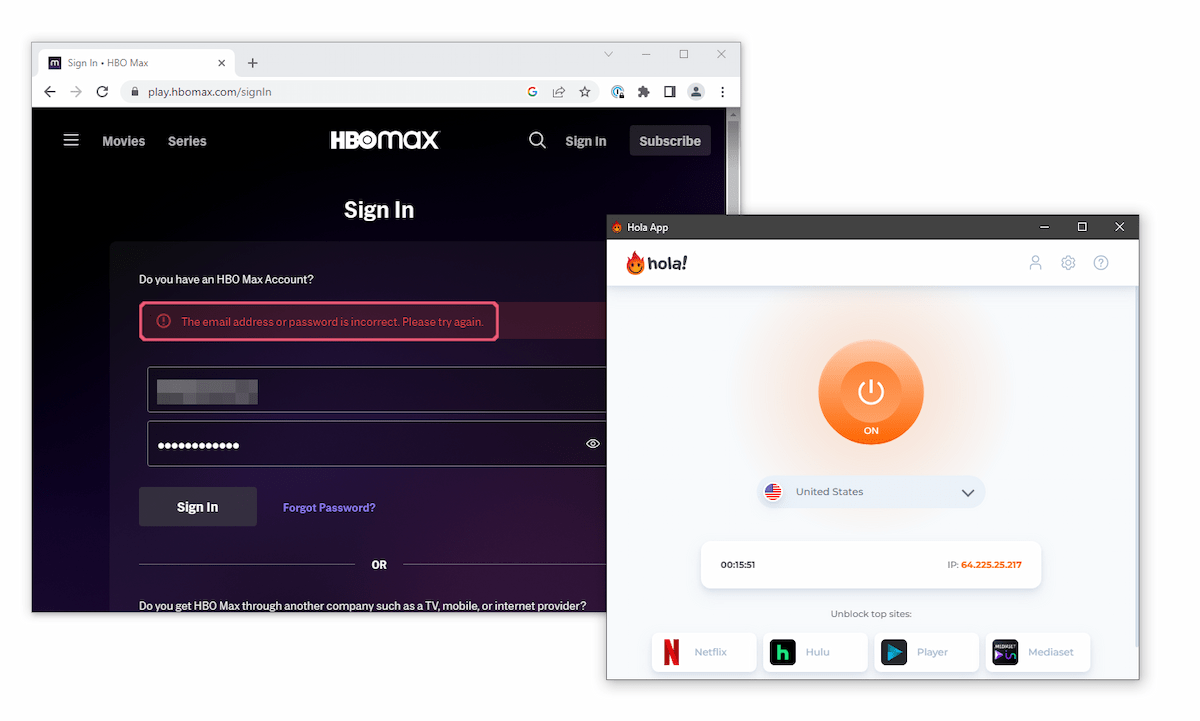 Hola VPN’s US servers failed to unblock HBO Max Hola VPN’s US servers failed to unblock HBO Max