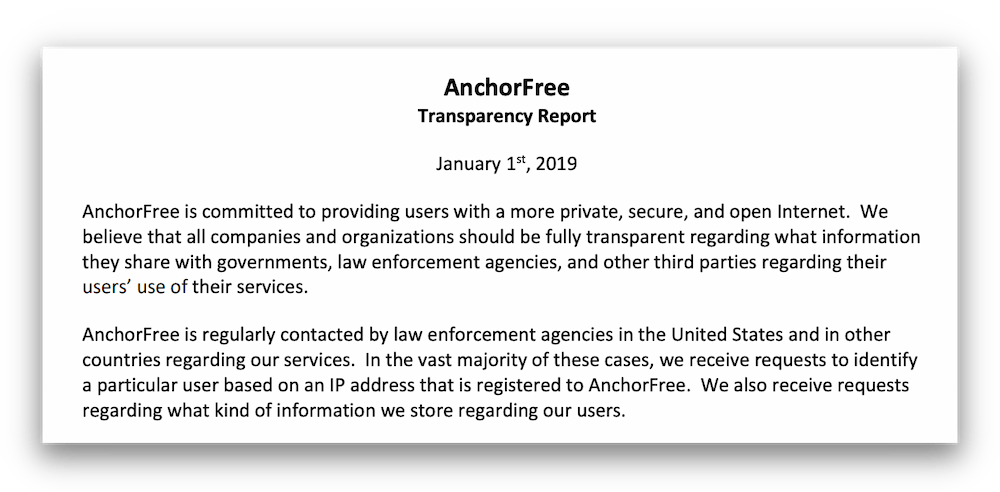 HSS last published a transparency report in 2019 HSS last published a transparency report in 2019