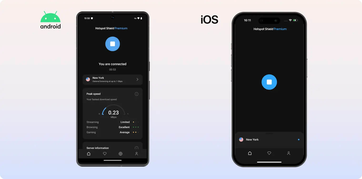 Hotspot Shield’s mobile apps Hotspot Shield’s mobile apps