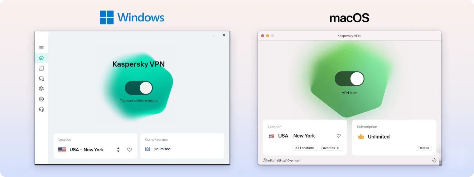 Kaspersky’s desktop apps