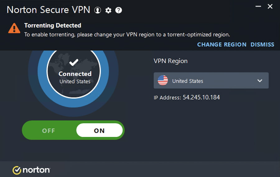 Norton Secure VPN blocks torrenting outside of the Netherlands
