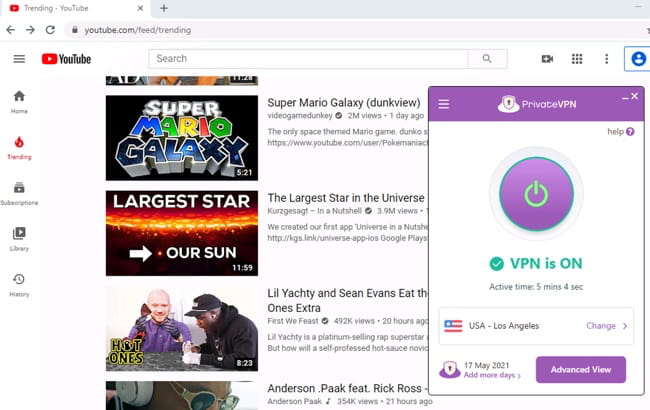 PrivateVPN works reliably in China