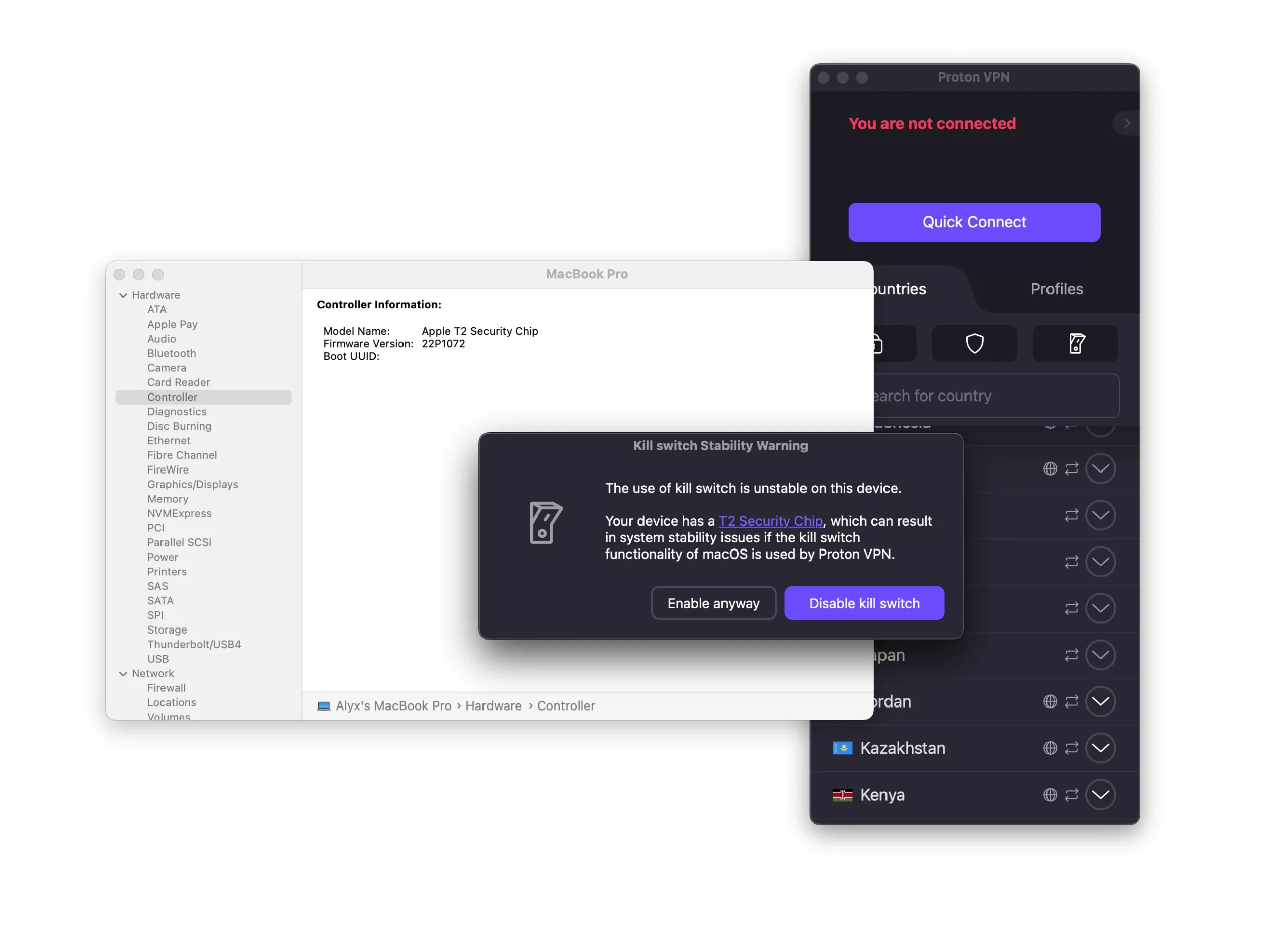 Proton VPN warns about a T2 security chip bug on certain Apple devices Proton VPN warns about a T2 security chip bug on certain Apple devices