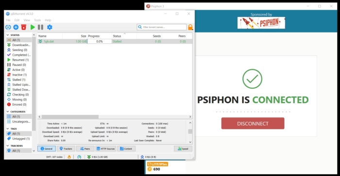 All P2P traffic is blocked on a Psiphon VPN connection All P2P traffic is blocked on a Psiphon VPN connection