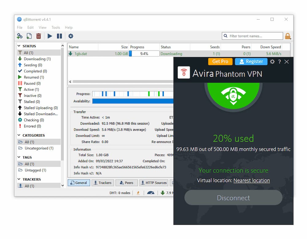 Avira Phantom VPN Pro & Free on the torrent client, qBittorrent Avira Phantom VPN Pro & Free on the torrent client, qBittorrent