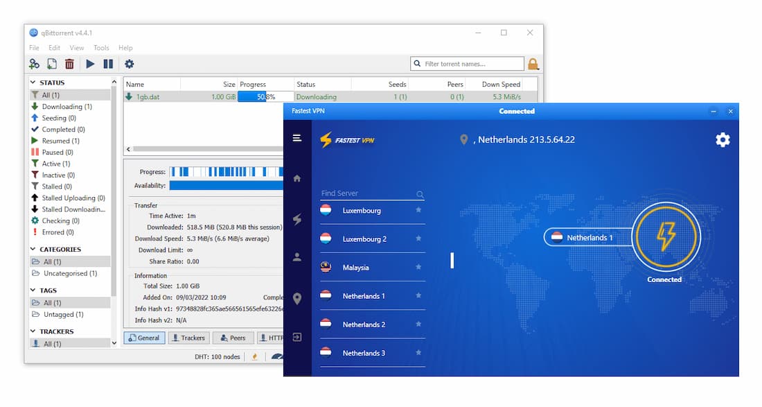 We tested FastestVPN on qBittorrent