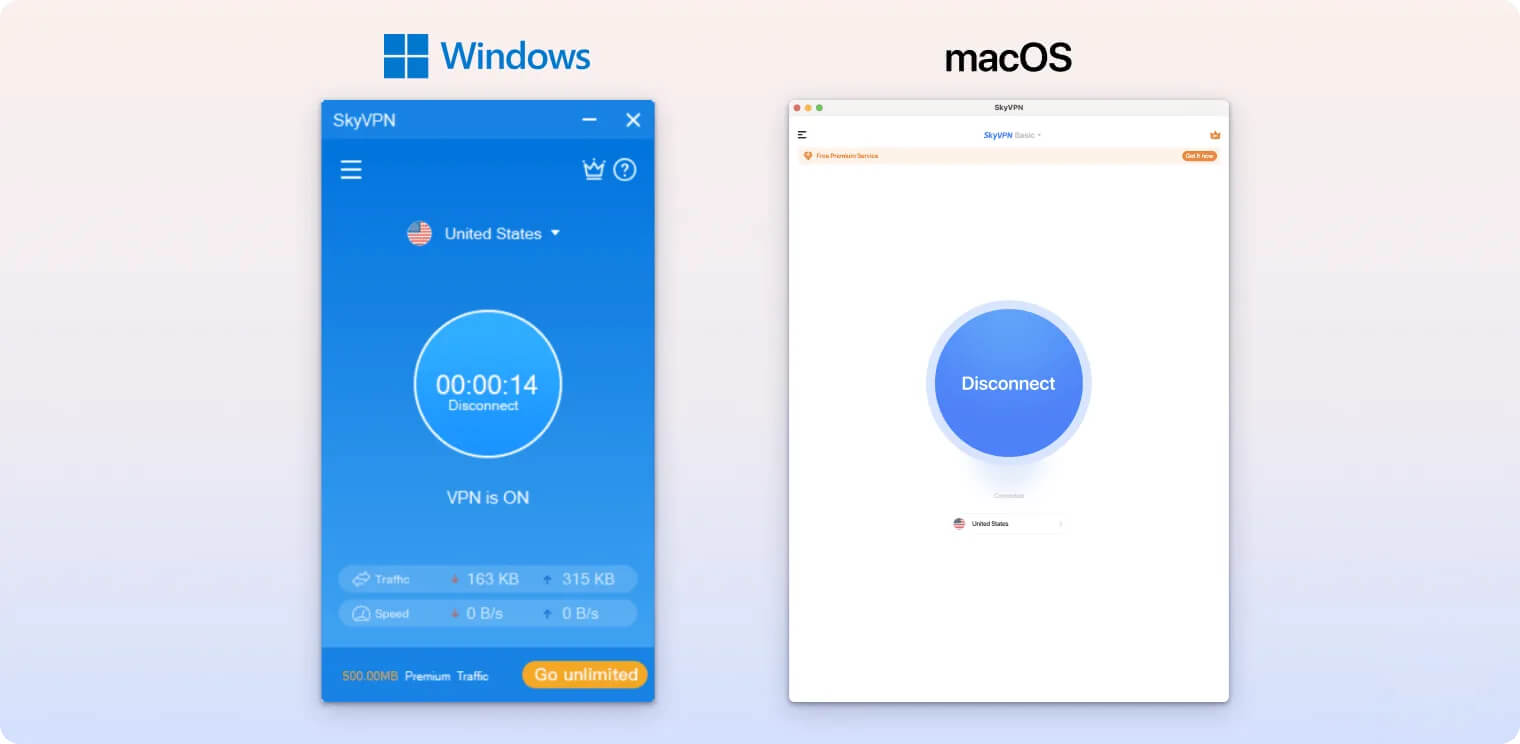 SkyVPN Windows & macOS client