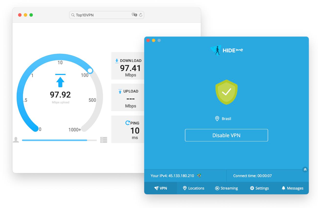 Hide.me’s speed and ping performance Hide.me’s speed and ping performance