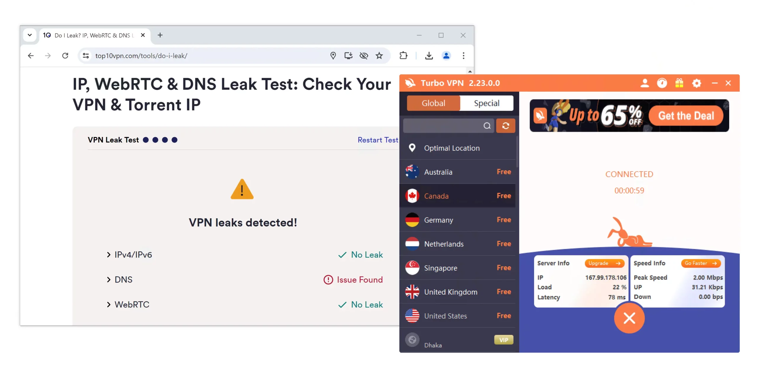 Turbo VPN leaks DNS requests