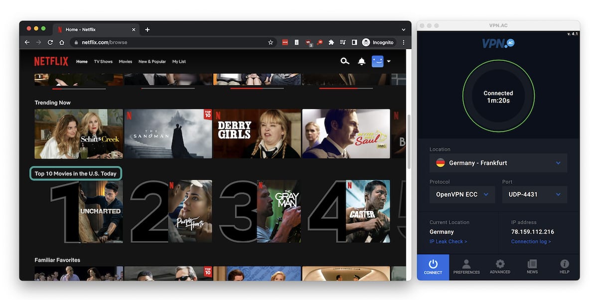 VPN.AC also appears to default to US Netflix whenever the VPN is connected VPN.AC also appears to default to US Netflix whenever the VPN is connected