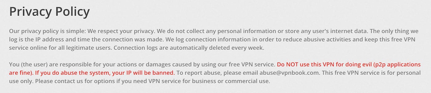VPNBook’s Privacy Policy VPNBook’s Privacy Policy
