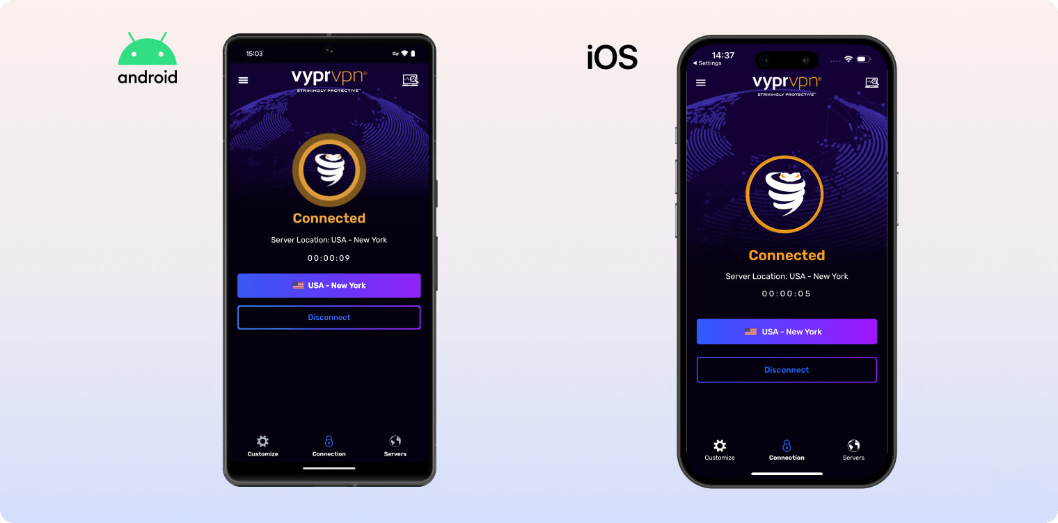 VyprVPN’s iOS and Android apps