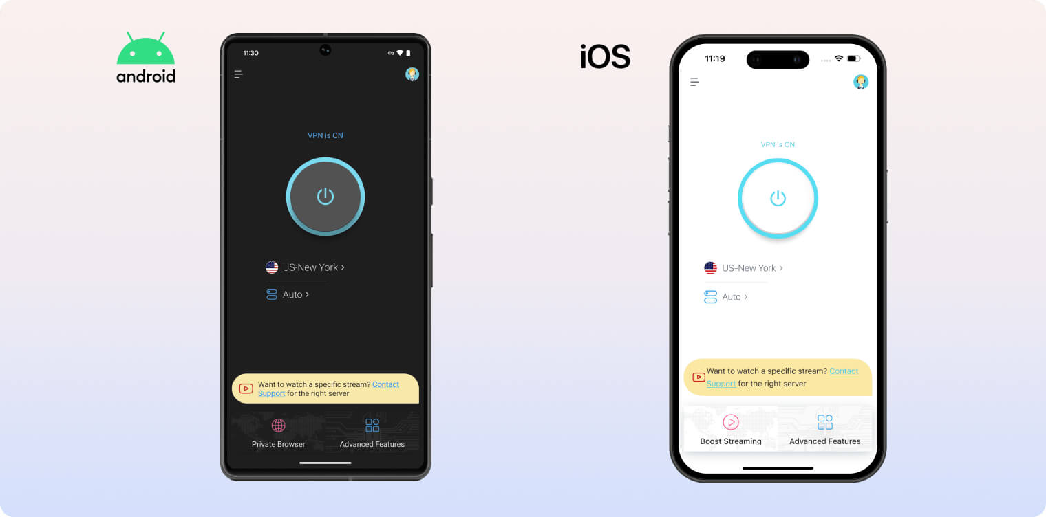X-VPN’s mobile apps X-VPN’s mobile apps