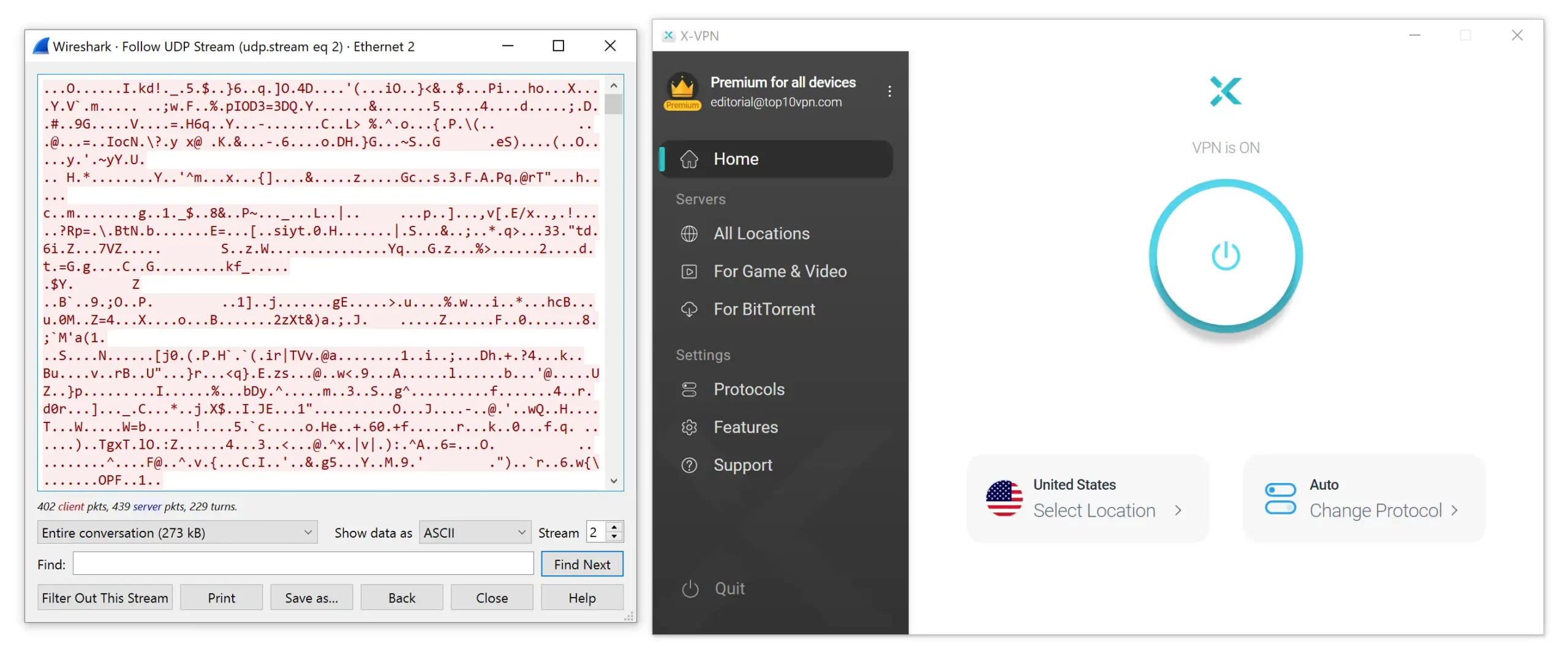 X-VPN encrypted our traffic X-VPN encrypted our traffic
