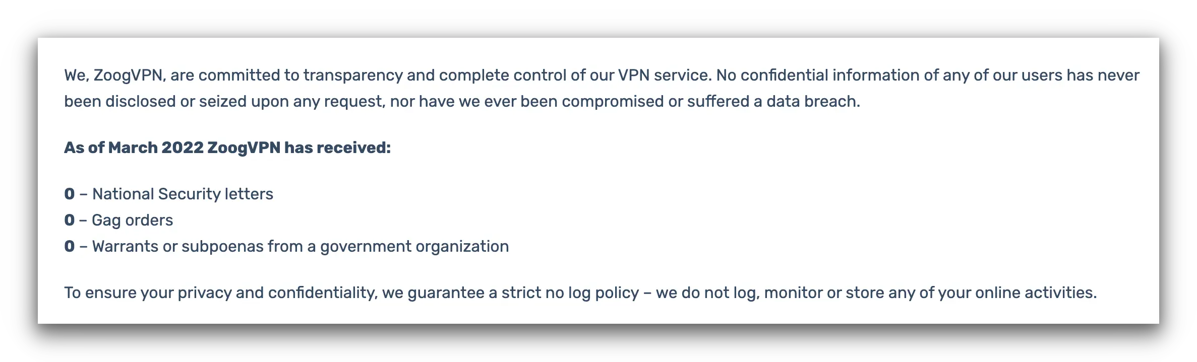 ZoogVPN’s warrant canary ZoogVPN’s warrant canary