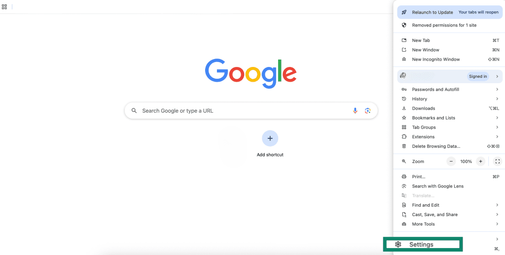 Google Chrome Settings Google Chrome Settings