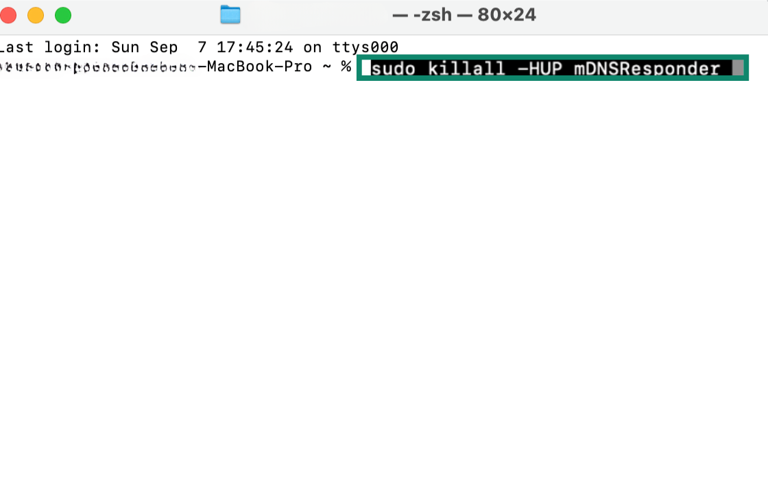 sudo killall -HUP mDNSResponder